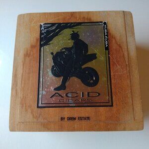 Acid Cigar Box Drew Estate Kuba Kuba Wooden Large: Empty: No Cigars Included
